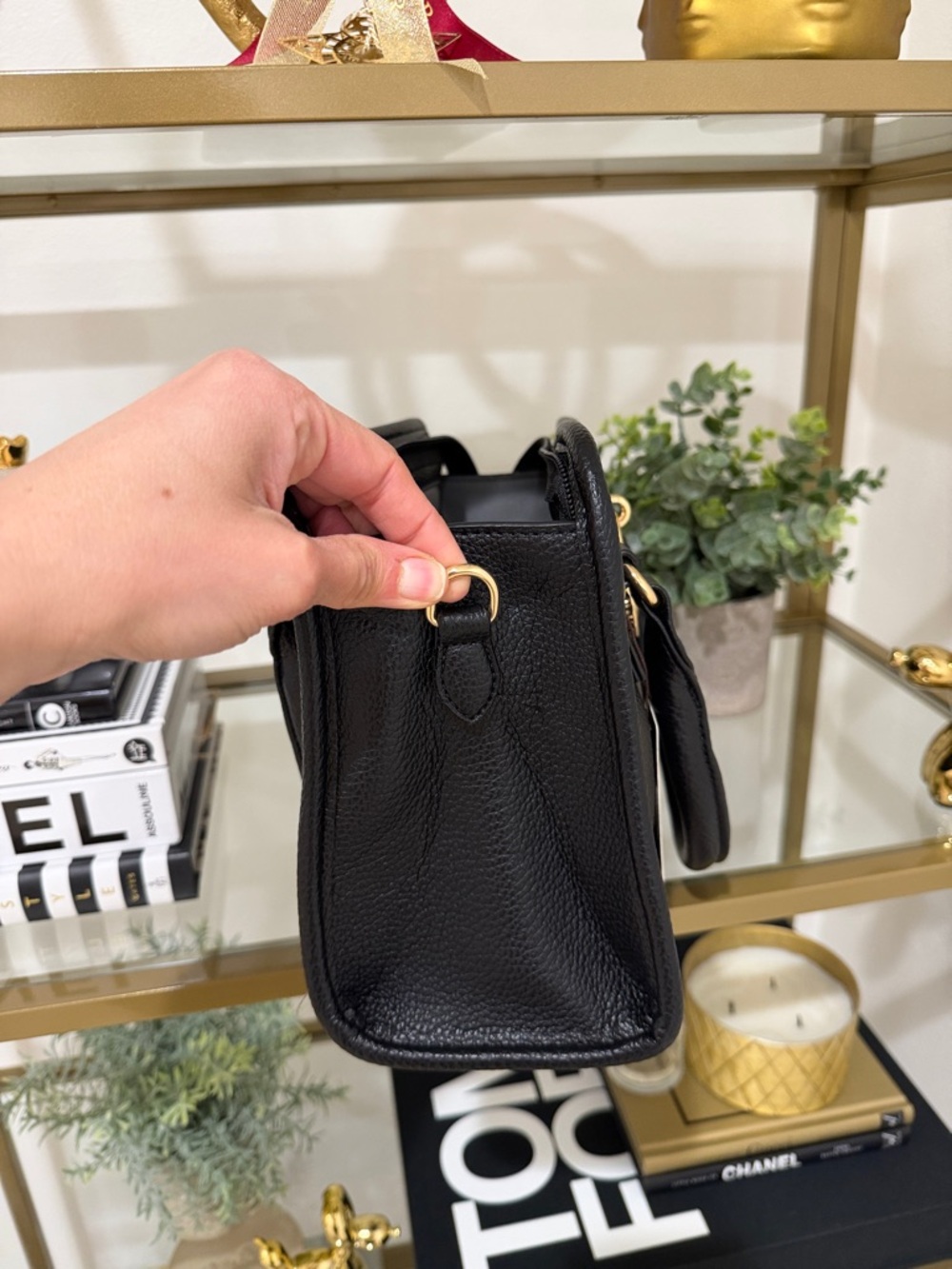Black Satchel Handbag with Zip Wallet - Picture 13 of 13